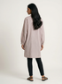 Dual Tone: Striped Mandarin Neck Top 79602