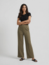 Olive Drift: Soft Knit Ankle Pants 82411