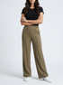 Olive Drift: Soft Knit Ankle Pants 82411