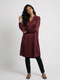 Burgundy Crest: Check Brocade Knee Top 83261