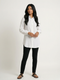 White Form: Long Sleeve Collared Top 81981