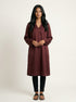 Burgundy Crest: Check Brocade Knee Top 83261