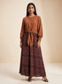 Mocha Muse: Light Brown Abstract Skirt Set 9227/9072