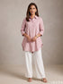 Blush Ease: Pink Cotton Below Hip Top 86962