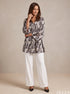 Leaf & Line: Botanical Crepe Satin Top 88011