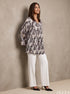 Leaf & Line: Botanical Crepe Satin Top 88011
