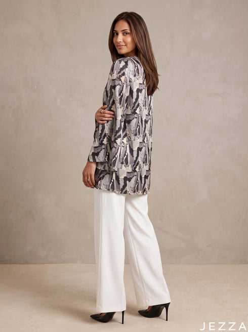 Leaf & Line: Botanical Crepe Satin Top 88011