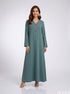 Pine Serenity: Green Polyester A-Line Dress 88402