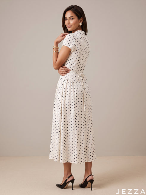 White Haven: Below Knee Midi Dress 86941