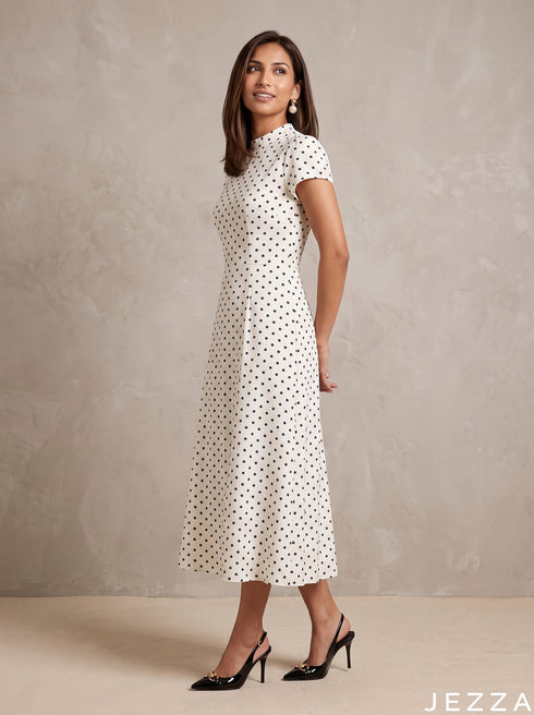 White Haven: Below Knee Midi Dress 86941