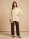 Soft Neutral: Cream Slub Polyester Hip Top 87161