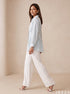 Skyline Ease: Light Blue Cotton Hip Top 87072