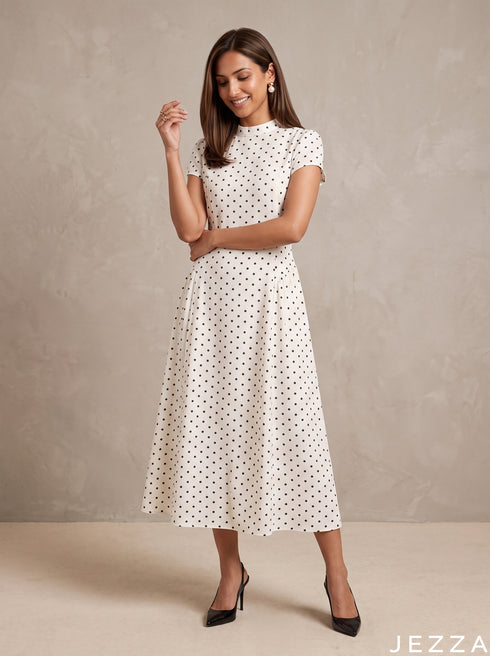 White Haven: Below Knee Midi Dress 86941