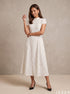 White Haven: Below Knee Midi Dress 86941