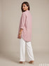 Blush Ease: Pink Cotton Below Hip Top 86962