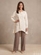 Ivory Drift: Off White Slub Polyester Hip Top 87163