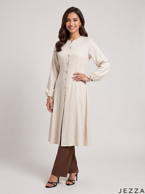 Cream Breeze: Cotton Knee Top 81081
