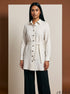 Stripe Rhythm: Poly Cotton Below Hip Top 90721