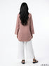Soft Radiance: Light Pink Brocade Stripe Top 83251