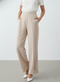 Neutral Elegance: Relaxed-Fit Beige Office Pants 76203