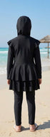 Streamlined Depth: Black Swimwear Set 89801