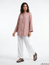Soft Radiance: Light Pink Brocade Stripe Top 83251