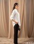 Crisp Essential: White Polyester Top with Collar 75671