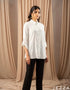 Crisp Essential: White Polyester Top with Collar 75671