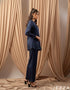Regal Navy Brocade: Structured Two-Piece Set 68671