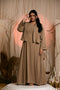 Structured Serenity: Khaki Cotton Jacket & Dress Set 82581/8257