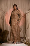 Gridline Grace: Satin A-Line Maxi Dress 78331