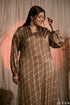 Gridline Grace: Satin A-Line Maxi Dress 78331