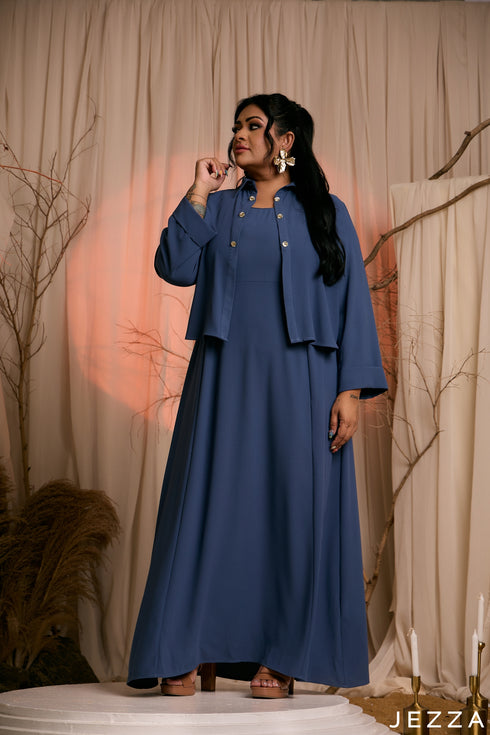 Modern Poise: Cobalt Jacket & Dress Set 82051/82041