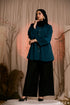 Opulent Structure: Viridian Brocade Detail Top 82422