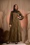 Swirl Flow: Satin A-Line Maxi Dress 83271