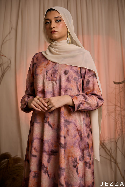 Watercolor Drift: Jacquard Knee Length Top 83661