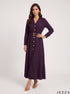 Plum Elegance: Poly Cotton A-Line Dress 90371
