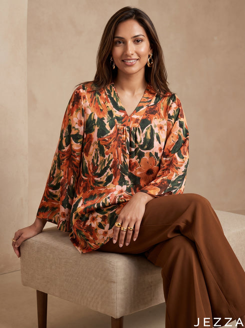 Botanical Muse: Crepe Satin Top 87211