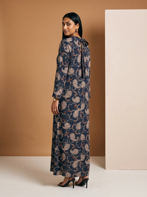 Leaflet Grace: Chiffon A-Line Dress 91871