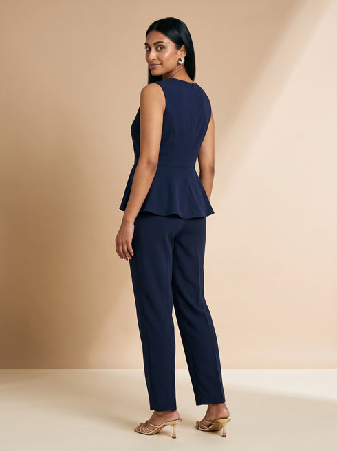 Navy Essential: Poly Cotton Ankle Pants 88091