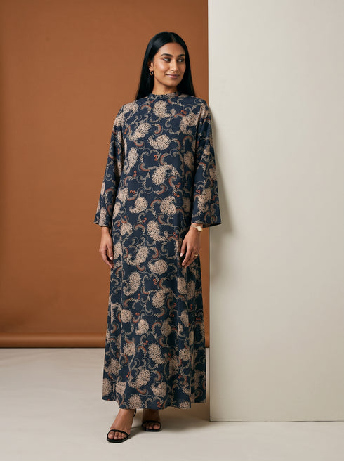 Leaflet Grace: Chiffon A-Line Dress 91871