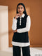 Monochrome Ease: Rib & Cotton Below Hip Top 88201