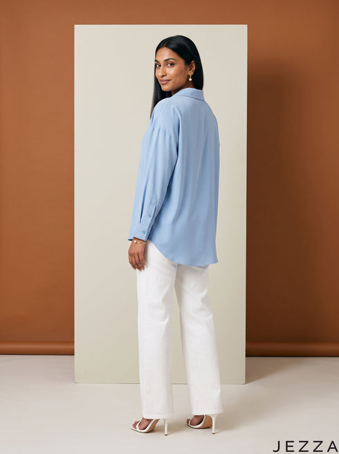 Skyline Ease: Relaxed Poly Cotton Below Hip Top 90363