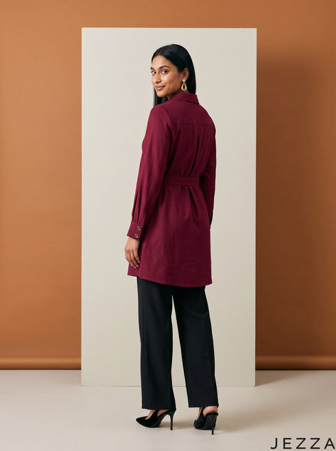 Cherry Poise: Poly Cotton Below Hip Top 84932