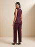 Maroon Essential: Poly Cotton Ankle Pants 88093