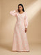 Baroque Grace: Brocade Damask Maxi Dress 91861