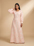 Baroque Grace: Brocade Damask Maxi Dress 91861