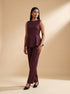 Maroon Essential: Poly Cotton Ankle Pants 88093