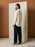 Ivory Ease: Relaxed Poly Cotton Below Hip Top 90361