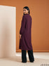 Maroon Texture: Textured Polyester Hoodie Top 82182